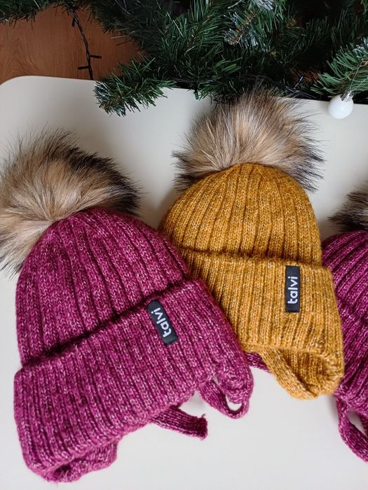 Розпродаж! Зимова шапка дівчинці 1-2, 2-3 роки з помпоном