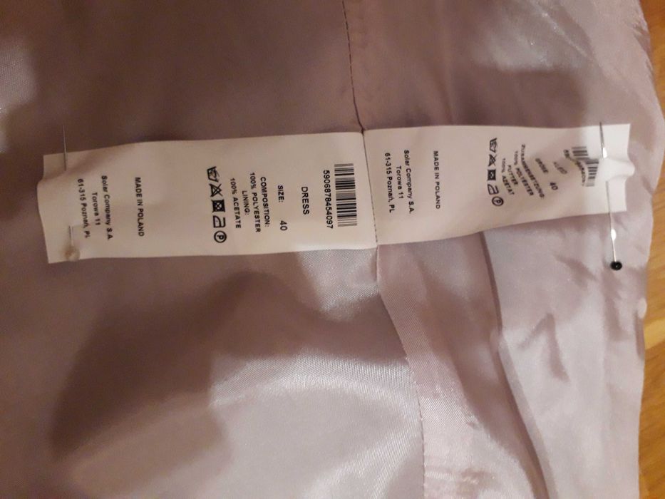 Sukienka SOLAR, roz.40, w tonacji popielu