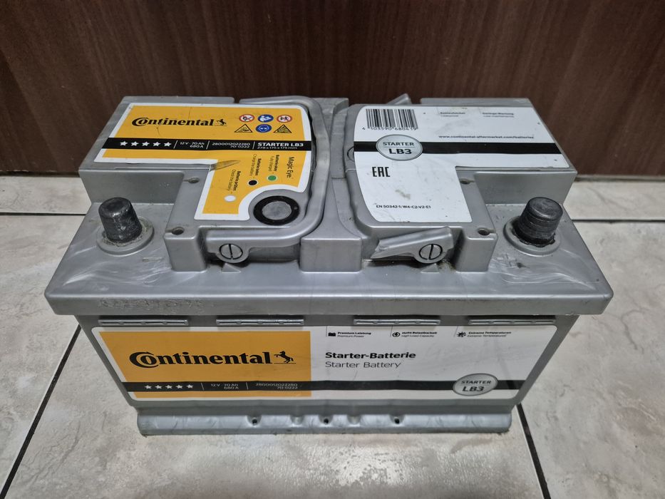 Bateria Akumulator Continental 70Ah 680A w Bardzo Dobrym Stanie