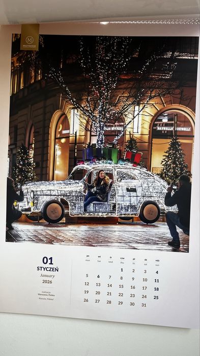 Multidekor nowy kalendarz świąteczny na rok 2026 z ilustracjami