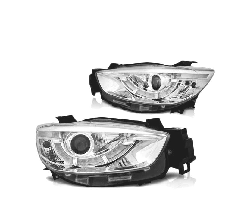 FARÓIS LED XENON MAZDA CX5 11-15 CHROME CROMADO