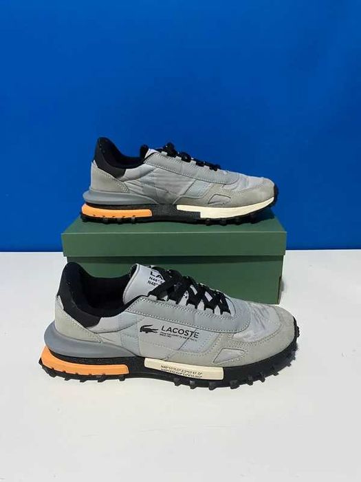 Sapatilhas Lacoste Elite Active cinza e laranja, tamanho 42