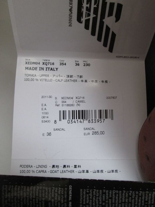 Emporio Armani czółenka damskie r. 36 nowe