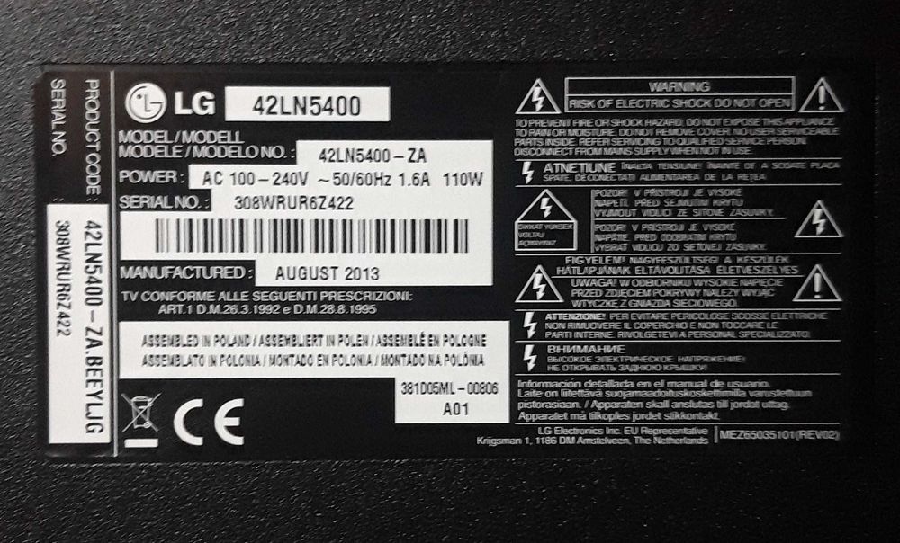 Głośniki EAB6284.9301 8ohm 10/15W do tv LG 42LN5400