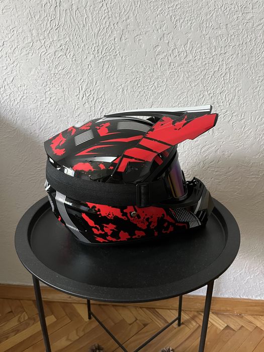 Мотошолом ендуро з окулярами + ПОДАРУНОК