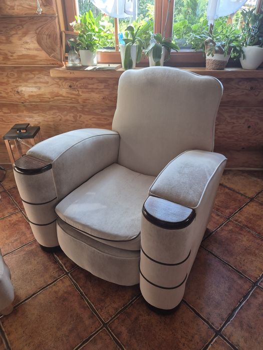 Fotel klubowy Art Deco sprężyny