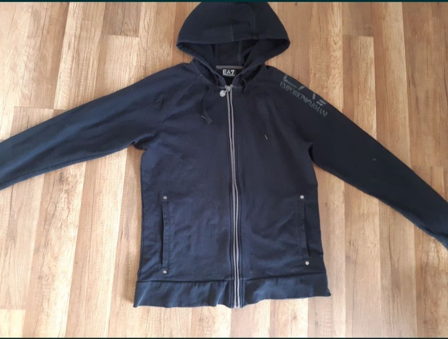 Emporio Armani bluza M granatowa na zasuwke męska EA7 kaptur