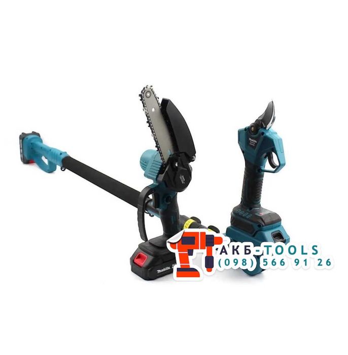 Набор Makita 3в1 Пила DUC155HN + Секатор DUP270 + Телескопічна штанга