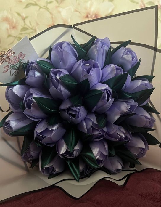 Букети з атласної стрічки