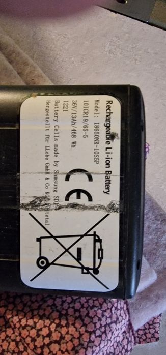 Bateria do roweru model 18650Nr -10S5P