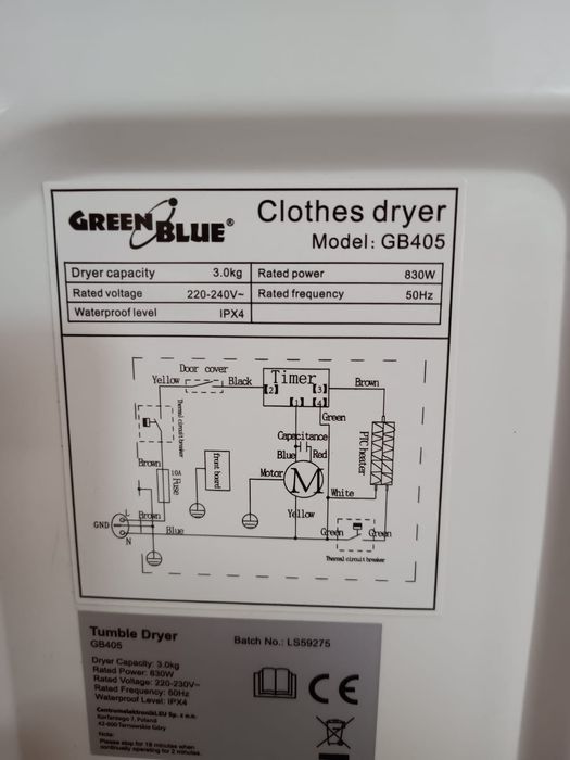 Suszarka bębnowa GreenBlue GB405