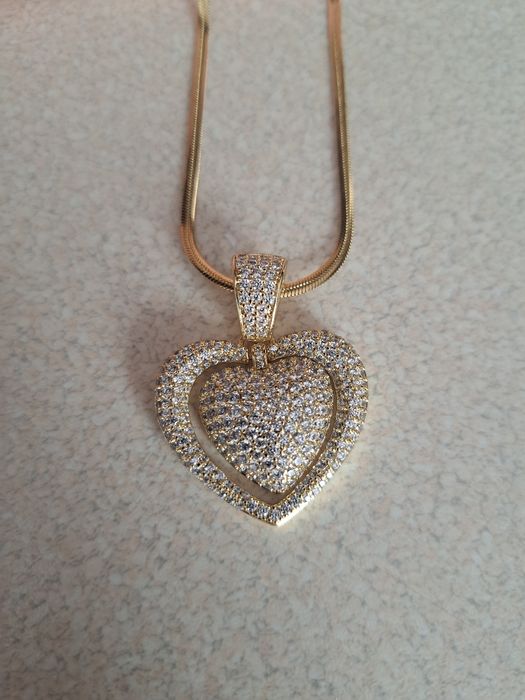 Piękna pozłacana bransoletka żmijka z sercem