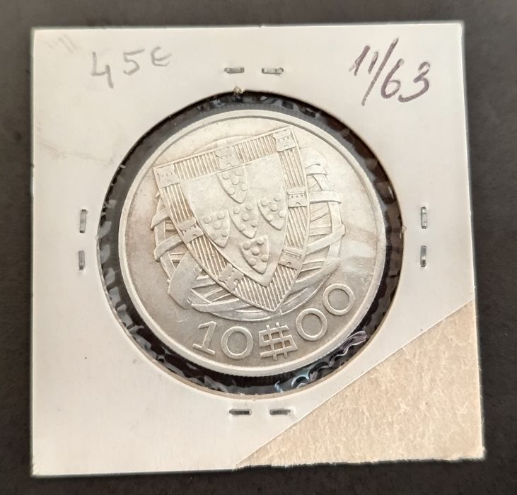 Moeda em prata de 10$00 de  1934 Caravelas