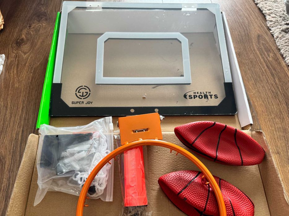SUPER JOY Zestaw do koszykówki dla dziecka tablica piłka kosz 40 x 30