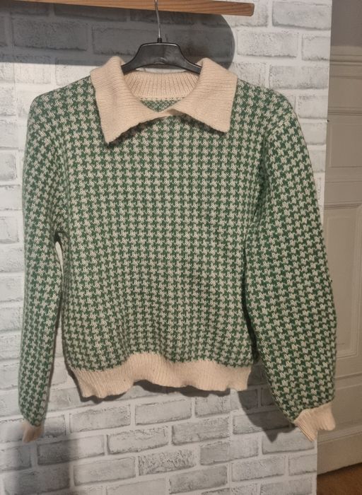 Ciepły sweter damski w pepitkę Shein S