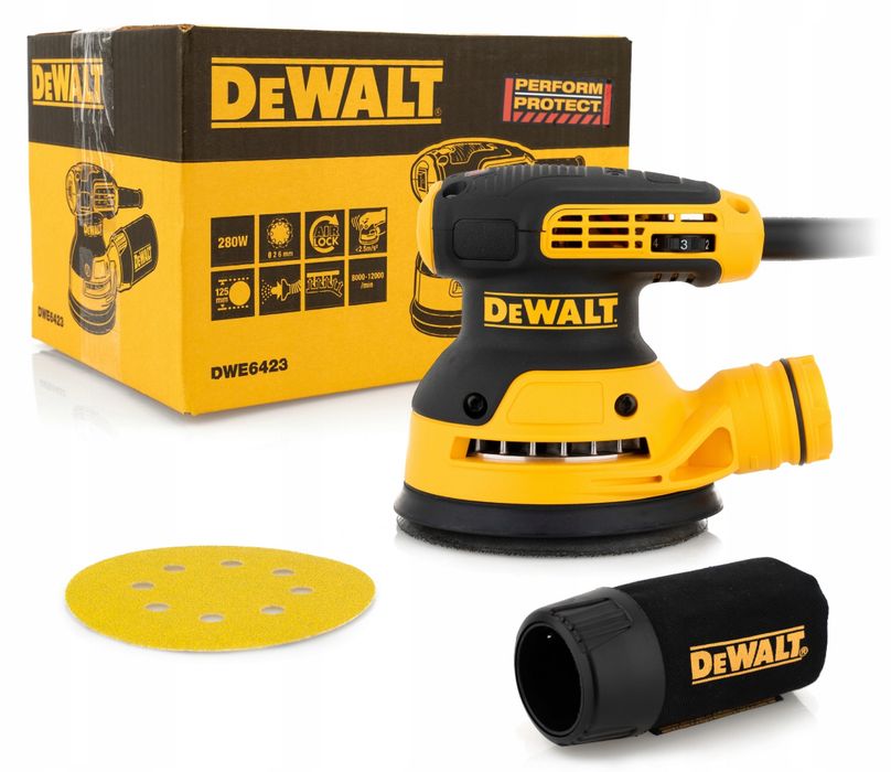 DEWALT Szlifierka Mimośrodowa Oscylacyjna Sieciowa Regulacja 280W