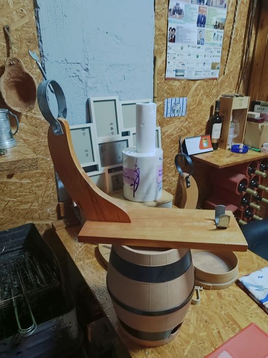 Tábua presunto e barril para vinho