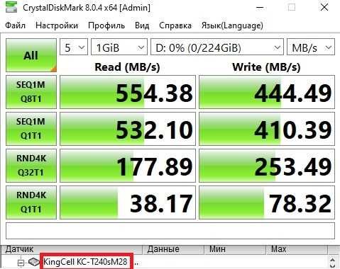 SSD диск KingCell 240GB /m.2 SATA/3D TLC NAND/ 100% Здоров'я