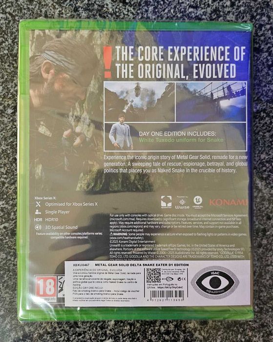 Metal Gear Solid Delta Snake Eater D1 Edition Xbox versão PT selo IGAC64169667066627121