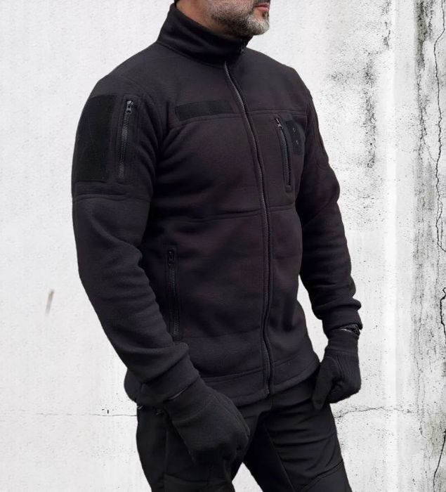 Флісова кофта чорна тактична фліска флиска флисовая черная тактическая