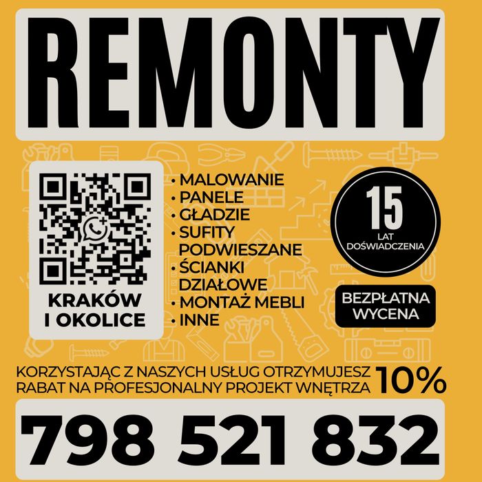 WOLNY TERMIN na WYKOŃCZENIA WNĘTRZ  Panele, malowanie, sufity, GK itp.