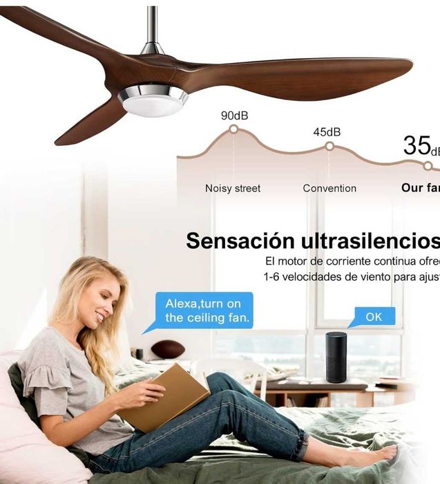 Ventoinha tecto com led