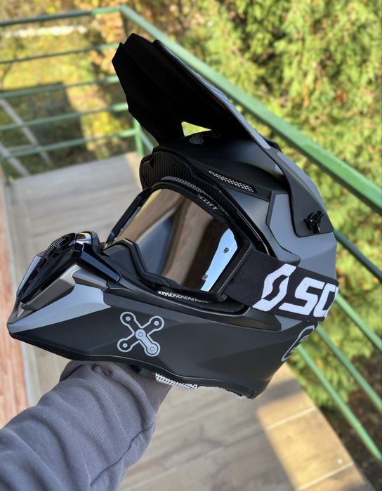 Мото Шолом кросовий Enduro Exdrive FOX MT LS2 чорний сірий якісний orz