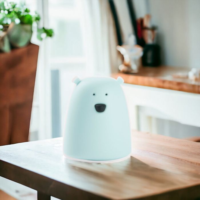 Miś Mały lampka silikonowa niebieska - Rabbit & Friends