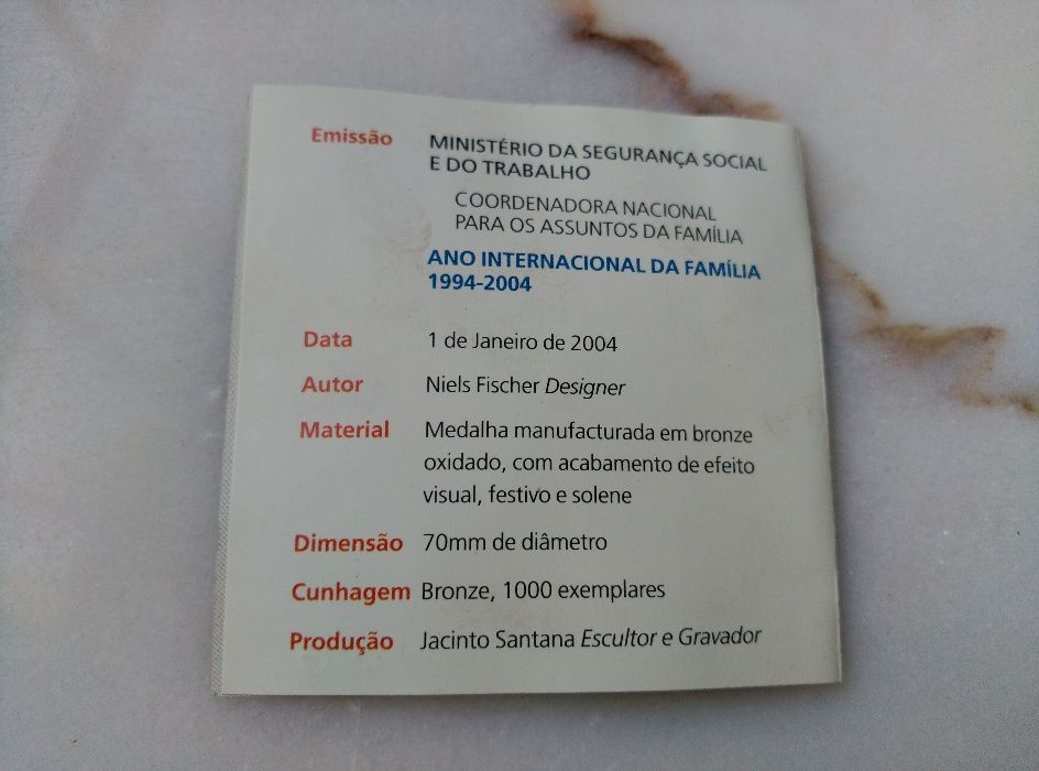 Medalha Ano Internacional da Família 94 - 2004