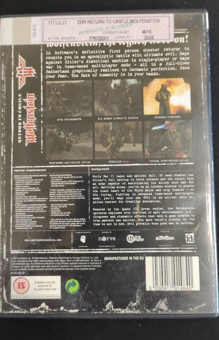 Jogo return to castle wolfenstein oeiras