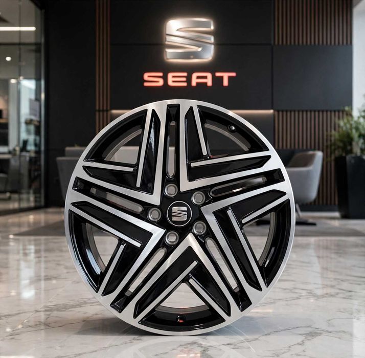 Nowe felgi 19 SEAT Tarraco 5FJ601025A 7Jx19 ET43 5x112 - Black Diamond Cut - OEM - 4 sztuki