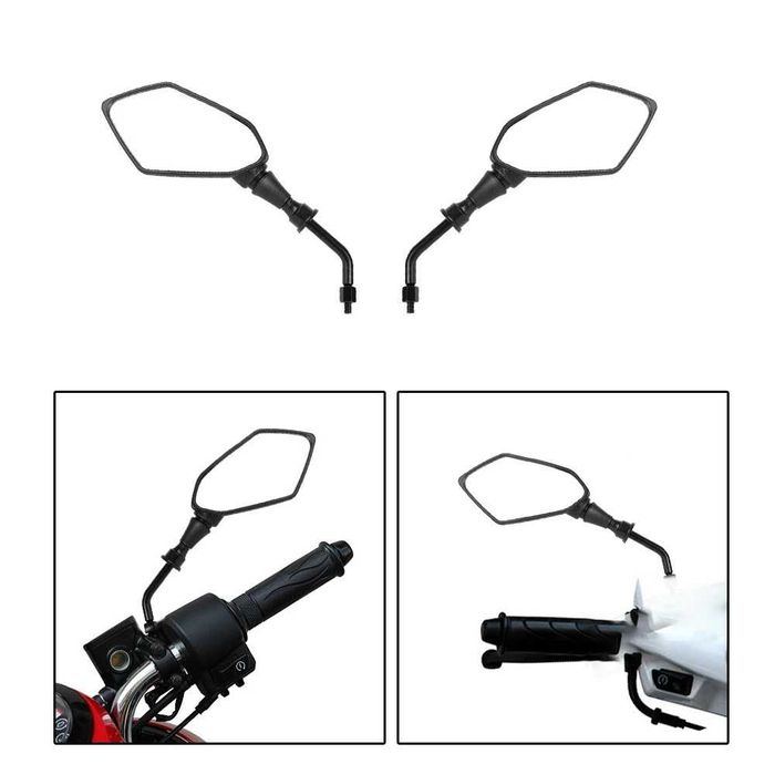 Espelhos Retrovisores Moto Aspeto Fibra de Carbono