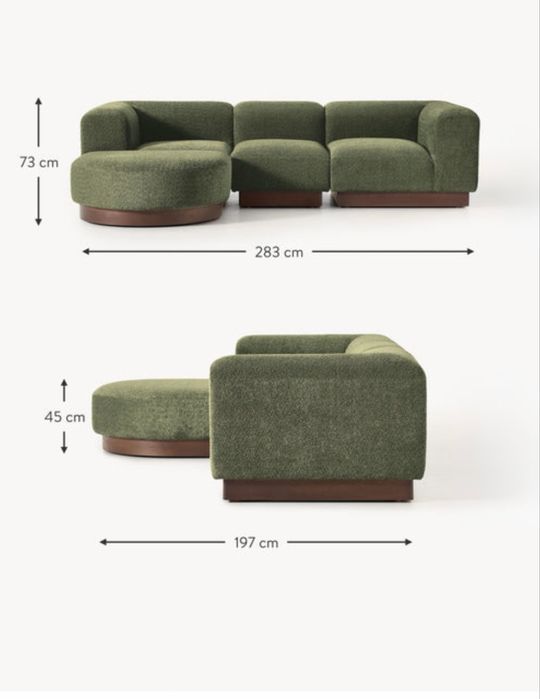 Sofa modułowa Teddy Boucle Natalie z pufem lewa/prawa Westwing