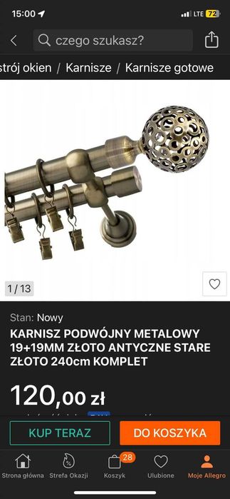 Sprzedam nowy karnisz