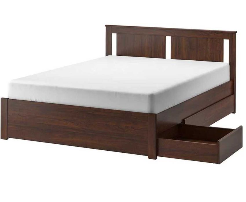 Cama Completa Ikea Songesand (Estrado+Colchao de qualidade+Gavetas)