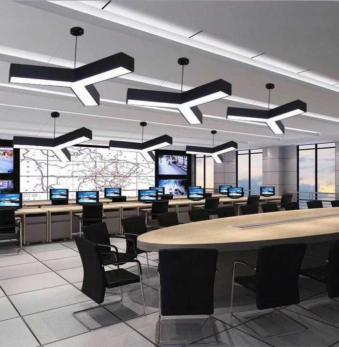 Lampa Sufitowa Żyrandol LED czarna matowa wisząca 30 cm