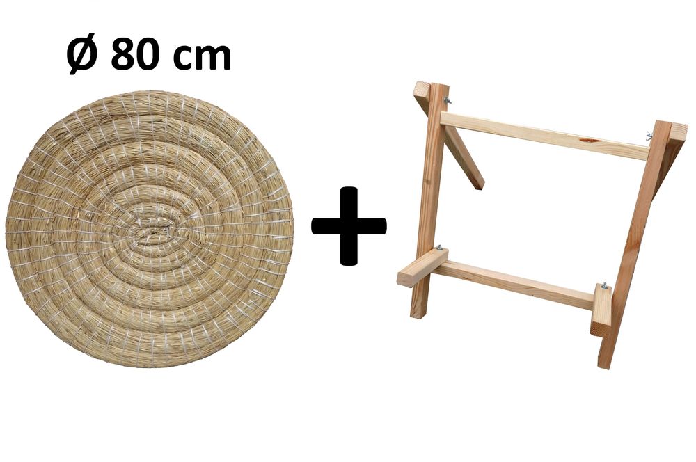 Mata łucznicza słomiana Ø 80 cm ze stojakiem (czwórnóg)