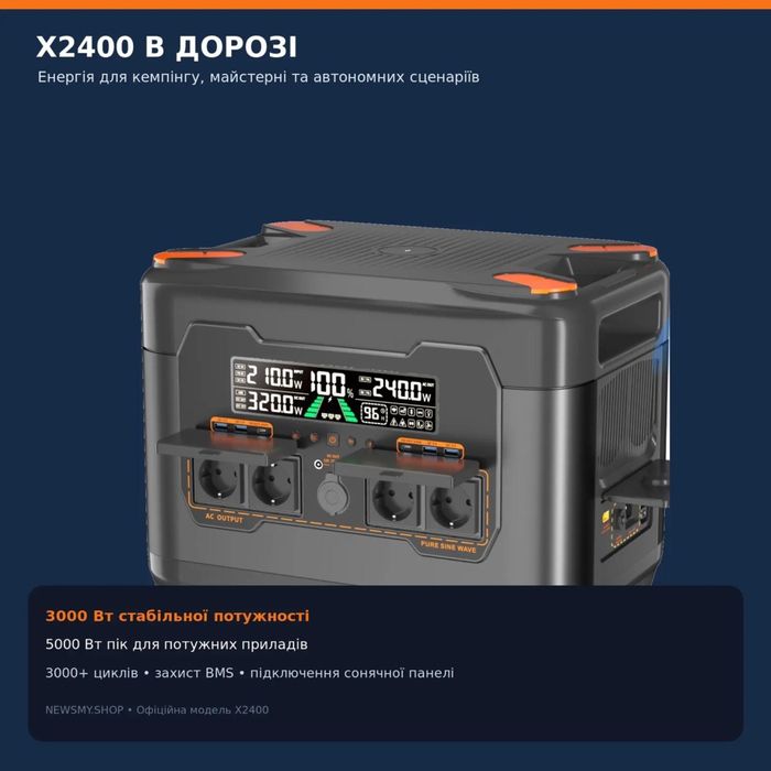 NEWSMY X2400 2047,5 Вт·год — потужна зарядна станція