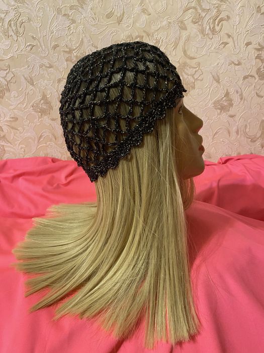 Шапочка-сітка кроше, вʼязана гачком, ручна робота