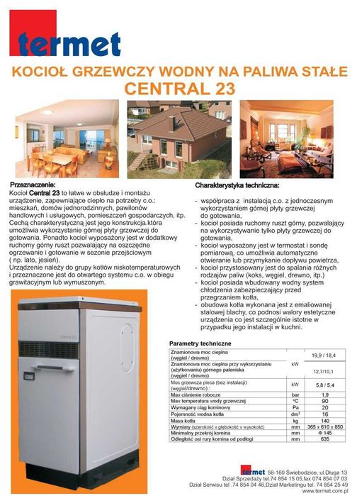 Kocioł grzewczy wodny na paliwa stałe, węgiel, drewno, pellet, wszystko.