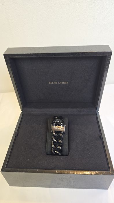 Ralph Lauren Petite Steel Stirrup Black Dial