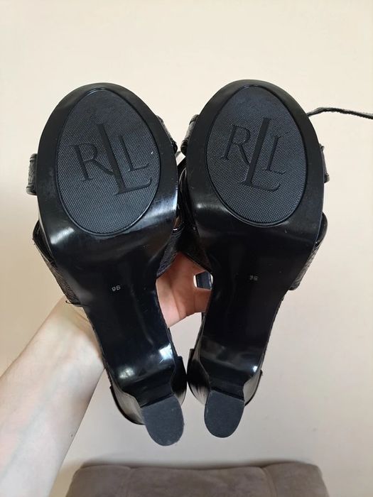 Ralph Lauren buty na obcasie rozm. 40 9B na koturnie skórzane