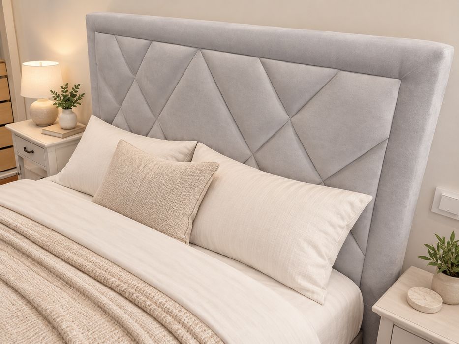 Cama Casal Estofada a Tecido Lavável