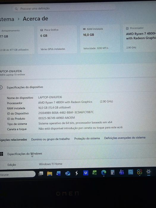 HP OMEN 15 – Performance Profissional (Gaming & Trabalho)