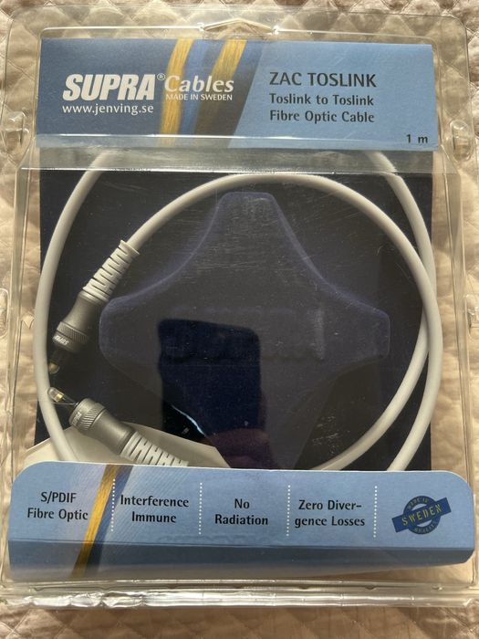 Kabel optyczny SPDIF TOSLINK Supra ZAC 1m