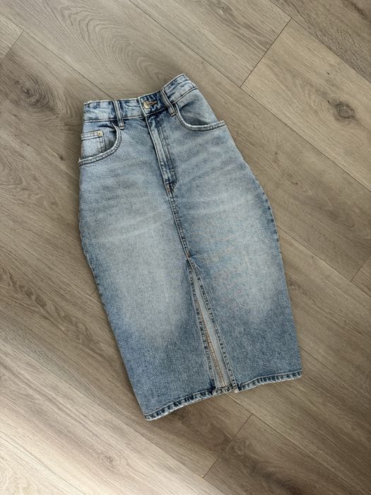 Джинсова спідниця міді zara S 36
