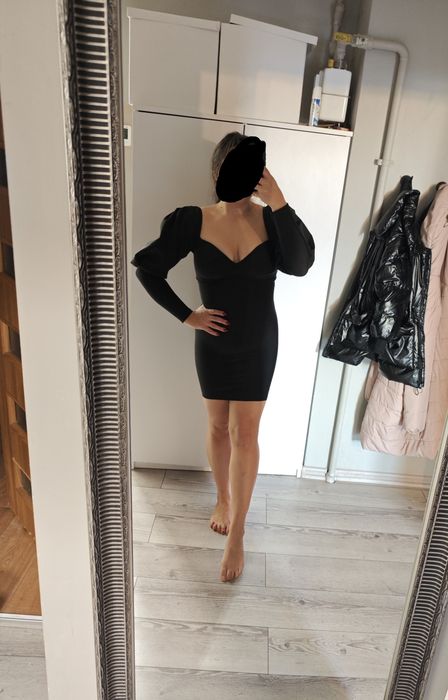 Czarna sukienka missguided 8 ołówkowa mini mała czarna obcisła