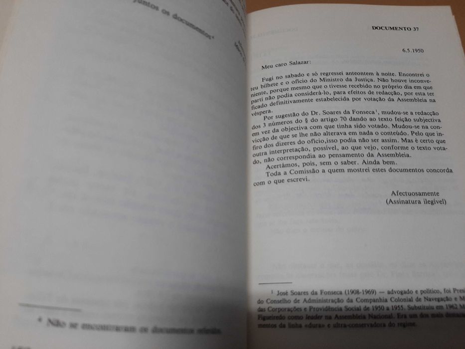 Correspondência entre Mário de Figueiredo e Oliveira Salazar