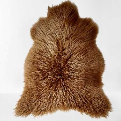 Skóra 100 % Naturalna Dekoracyjna Skóra Owcza Ruda Bryza Kręcona