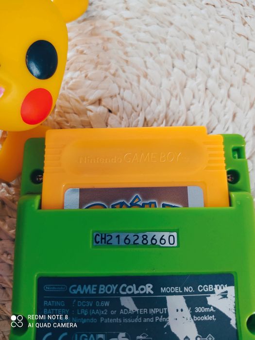 POKEMON Pikachu YELLOW- Nintendo Gameboy Color/Advance/Pocket/Classic